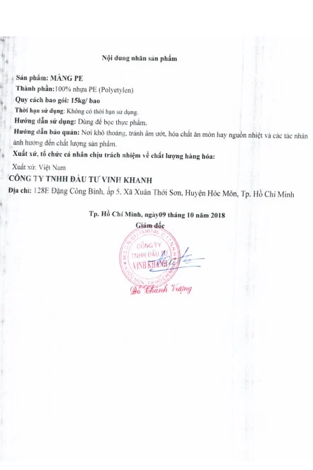 Công Ty TNHH Đầu Tư Vinh Khanh